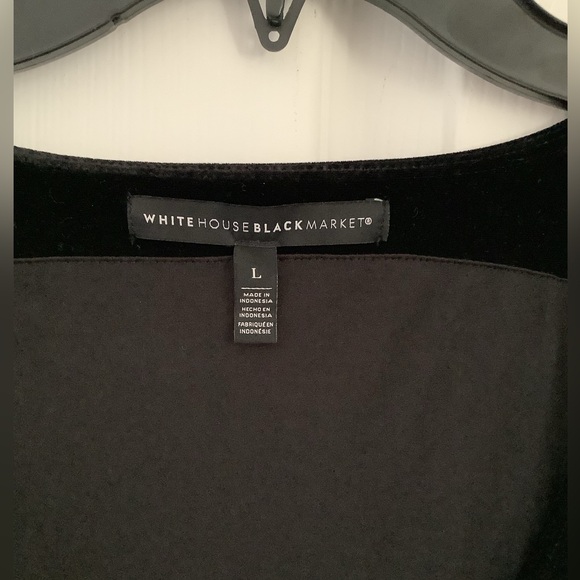 White House Black Market Velvet Faux Wrap long Sleeves top. - Picture 7 of 10